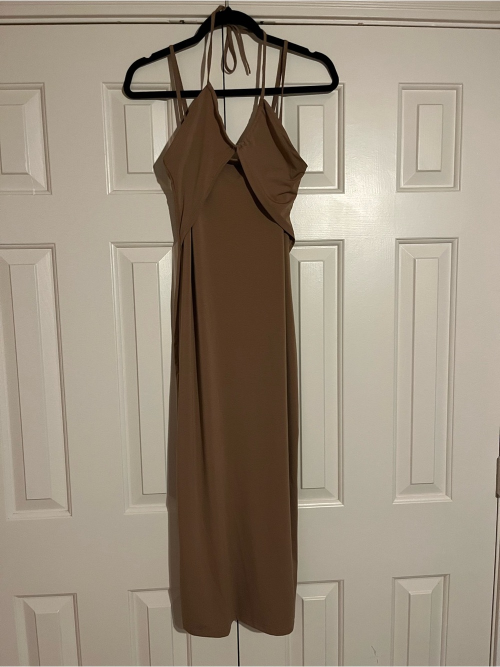 Abercrombie & Fitch Tan Brown Halter Maxi Dress